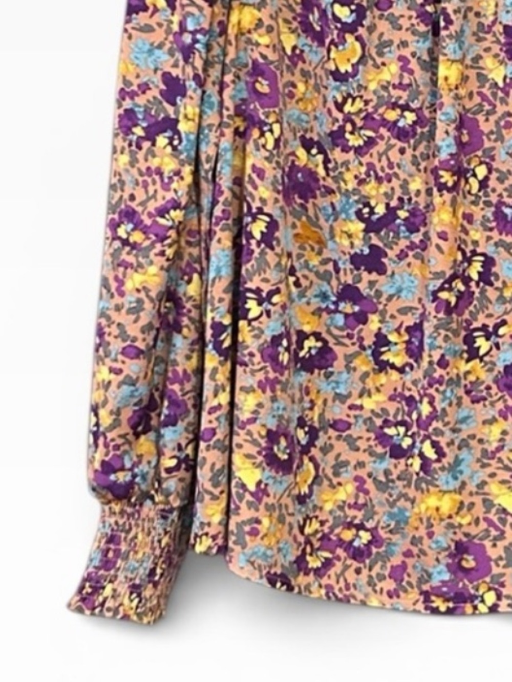Jodifl Can't Change Purple Ditsy Floral Long Sleeve Feminine Blouse Size Small - Picture 9 of 12